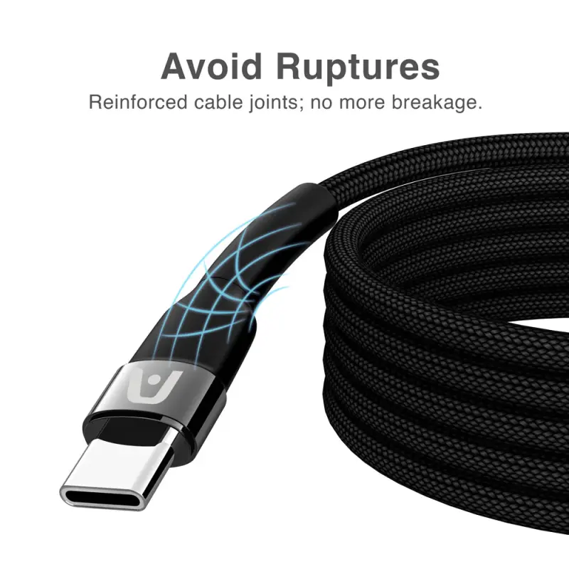 CABLE TRENZADO DE NAILON DURA SPEED DE 100W TIPO C EN AMBOS LADOS DE 3M ARGCB0050BK